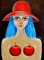 Jabolka (Akril, 25x35 - 2019) - Marcela Kopitar